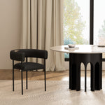 Onda Vegan Leather Metal Dining Chair in Black