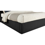Adam Boucle Fabric Upholstered King Bed in Black
