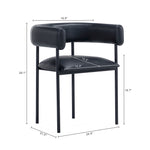 Onda Vegan Leather Metal Dining Chair in Black
