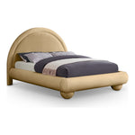 Madrid Velvet Upholstered King Bed in Camel
