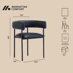 Onda Vegan Leather Metal Dining Chair in Black