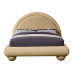 Madrid Velvet Upholstered King Bed in Camel