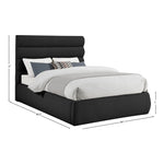 Adam Boucle Fabric Upholstered King Bed in Black