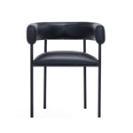 Onda Vegan Leather Metal Dining Chair in Black