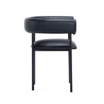 Onda Vegan Leather Metal Dining Chair in Black