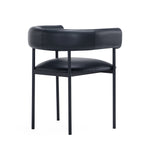 Onda Vegan Leather Metal Dining Chair in Black