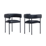 Onda Vegan Leather Metal Dining Chair in Black