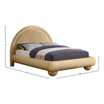 Madrid Velvet Upholstered King Bed in Camel