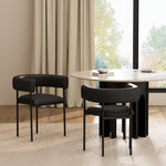Onda Vegan Leather Metal Dining Chair in Black