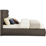 Adam Boucle Fabric Upholstered King Bed in Brown