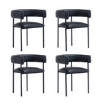 Onda Vegan Leather Metal Dining Chair in Black