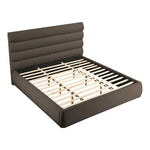 Adam Boucle Fabric Upholstered King Bed in Brown