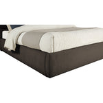 Adam Boucle Fabric Upholstered King Bed in Brown