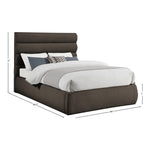 Adam Boucle Fabric Upholstered King Bed in Brown