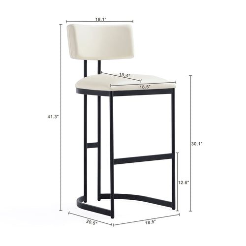 Juno Metal Barstool in Ivory