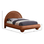 Madrid Velvet Upholstered King Bed in Cognac