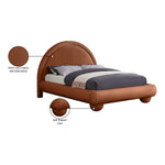 Madrid Velvet Upholstered King Bed in Cognac