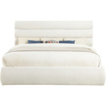 Adam Boucle Fabric Upholstered King Bed in Cream