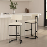 Juno Metal Barstool in Ivory