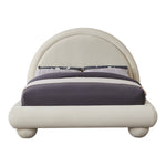 Madrid Velvet Upholstered King Bed in Cream