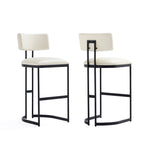Juno Metal Barstool in Ivory