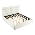 Adam Boucle Fabric Upholstered King Bed in Cream