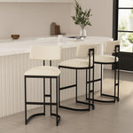 Juno Metal Barstool in Ivory