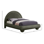 Madrid Velvet Upholstered King Bed in Green