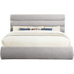 Adam Boucle Fabric Upholstered King Bed in Taupe