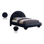 Madrid Velvet Upholstered King Bed in Navy