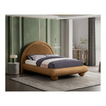 Madrid Velvet Upholstered King Bed in Saddle