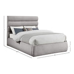 Adam Boucle Fabric Upholstered King Bed in Taupe