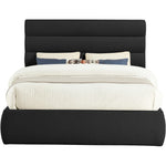 Adam Boucle Fabric Upholstered Queen Bed in Black