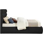 Adam Boucle Fabric Upholstered Queen Bed in Black