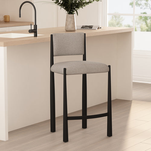 Lennor Boucle Metal Counter Stool in Champagne