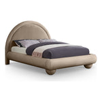 Madrid Velvet Upholstered King Bed in Taupe