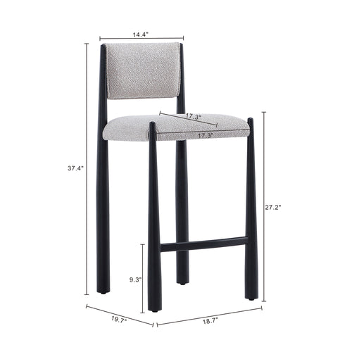 Lennor Boucle Metal Counter Stool in Champagne