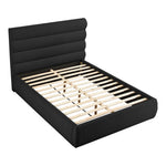 Adam Boucle Fabric Upholstered Queen Bed in Black