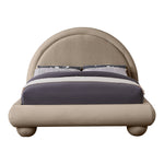 Madrid Velvet Upholstered King Bed in Taupe