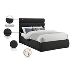 Adam Boucle Fabric Upholstered Queen Bed in Black