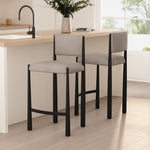 Lennor Boucle Metal Counter Stool in Champagne