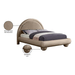 Madrid Velvet Upholstered King Bed in Taupe