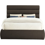 Adam Boucle Fabric Upholstered Queen Bed in Brown