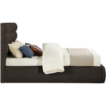 Adam Boucle Fabric Upholstered Queen Bed in Brown