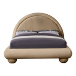 Madrid Velvet Upholstered Queen Bed in Beige