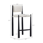 Lennor Boucle Metal Counter Stool in Cream