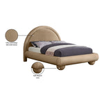 Madrid Velvet Upholstered Queen Bed in Beige