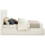 Adam Boucle Fabric Upholstered Queen Bed in Cream