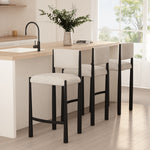 Lennor Boucle Metal Counter Stool in Cream