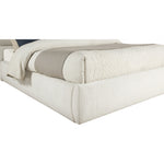 Adam Boucle Fabric Upholstered Queen Bed in Cream